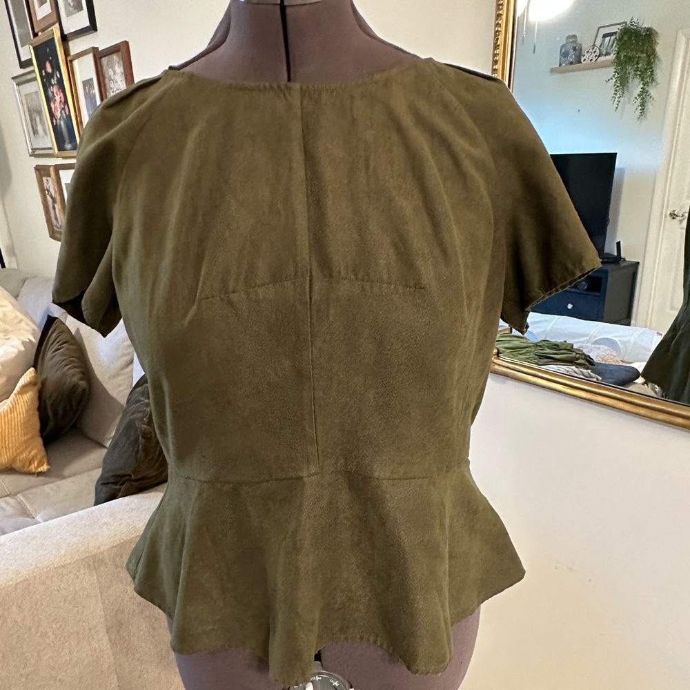 Olive Green Peplum Top